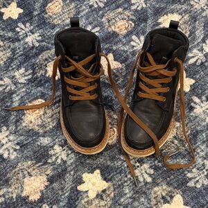 Boys Deer Stags Julian Jr Black Boots with Brown Laces